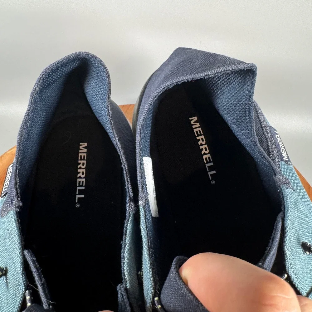 Merrell Mens J004897 Canvas‎ Slip On Loafers Navy Blue Slate Blue Size 15